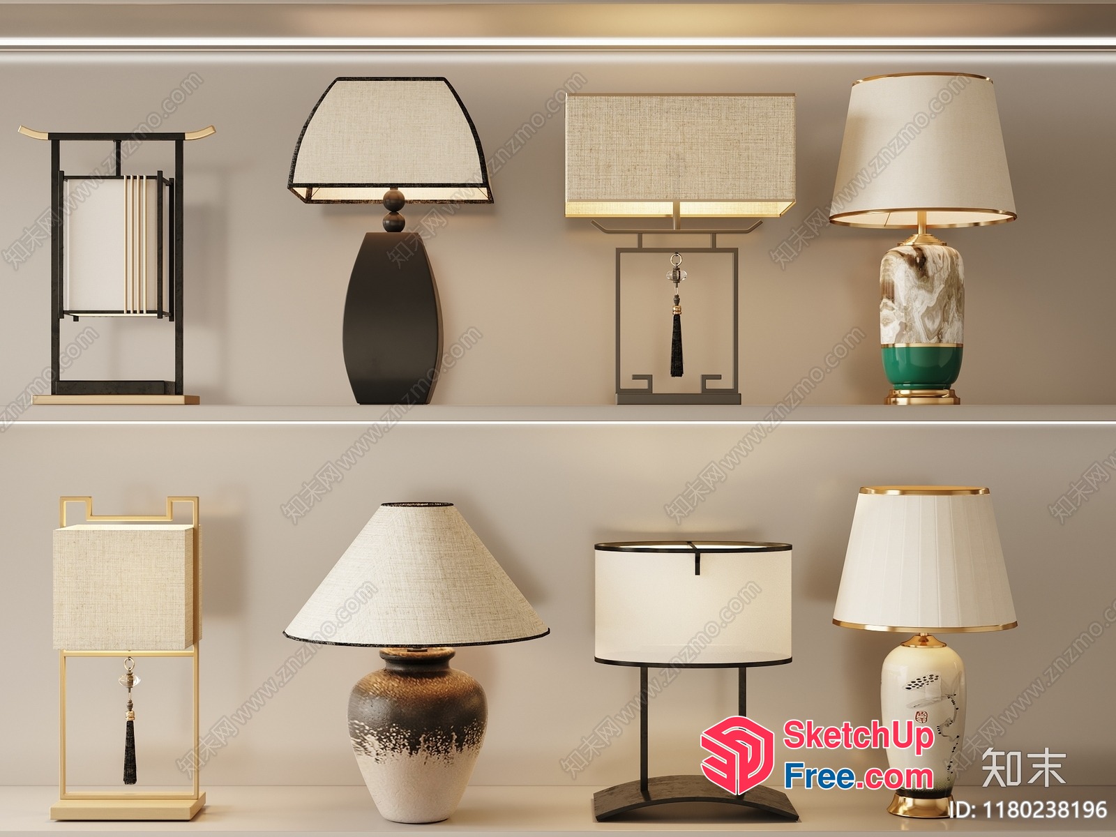 Elegant Table Lamps With Unique Shades And Styles 3D SketchUp File