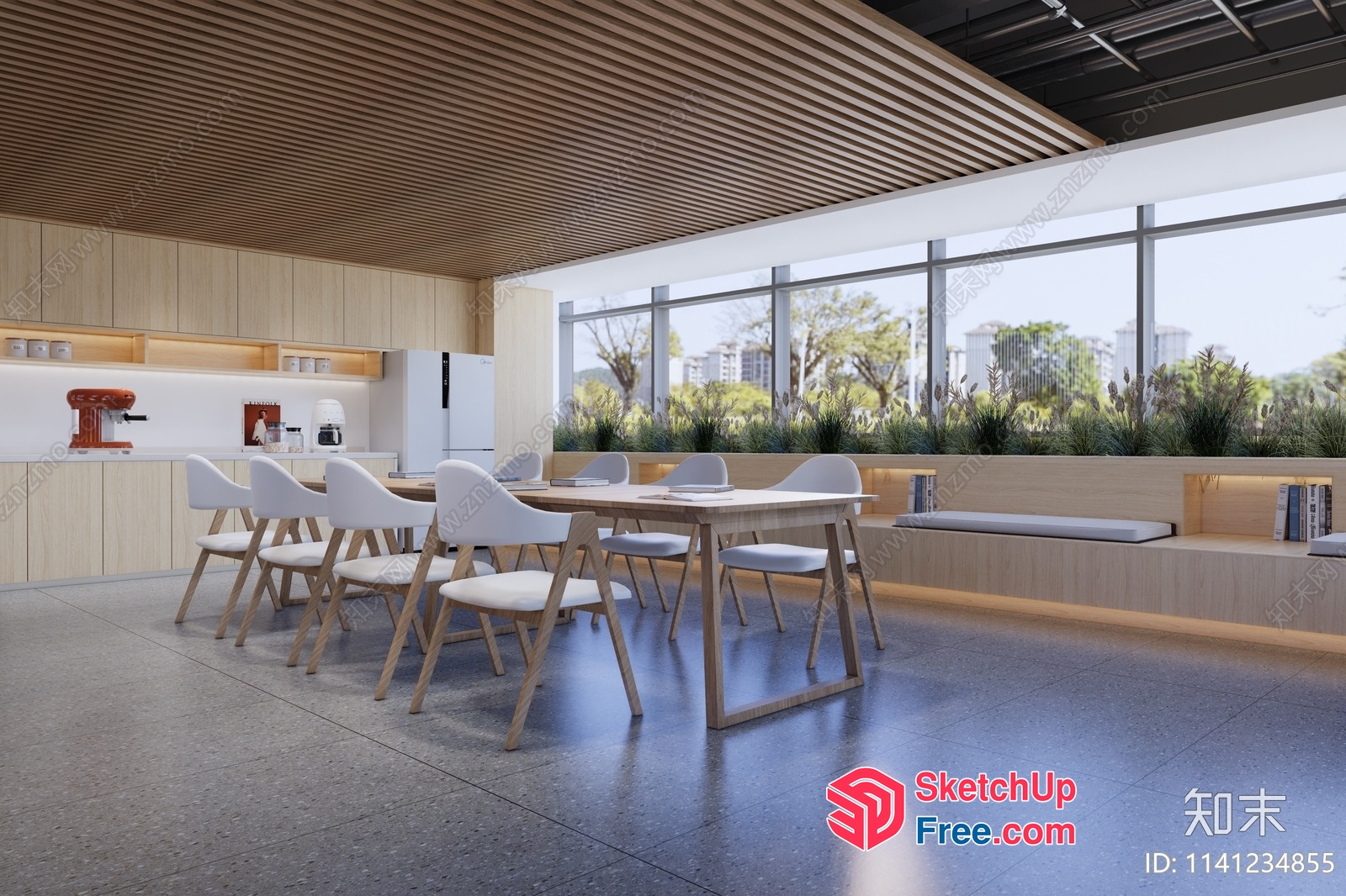 Modern Minimalist Office Space With Natural Light 3D SketchUp File