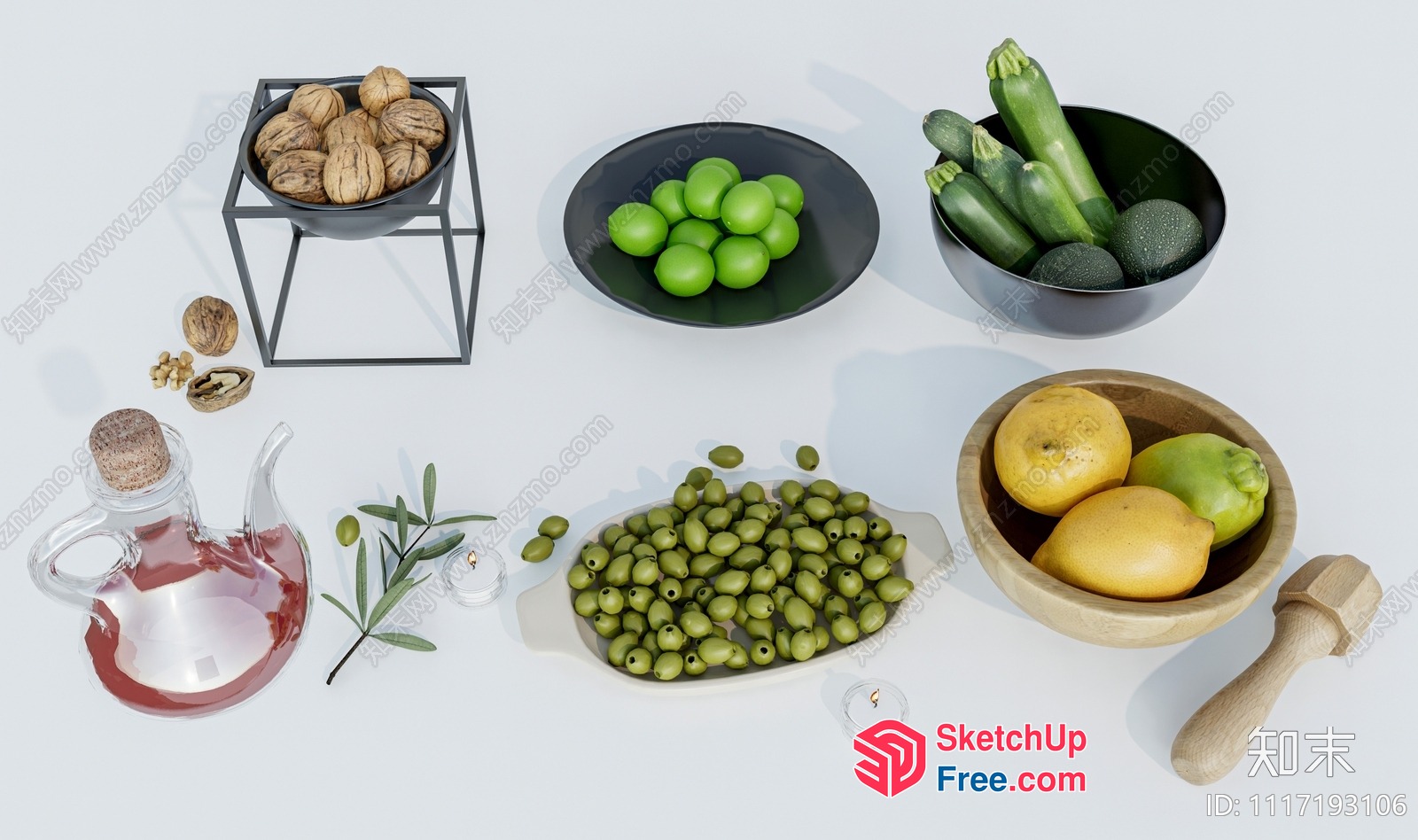 Fresh Fruits And Nuts 3D SketchUp File