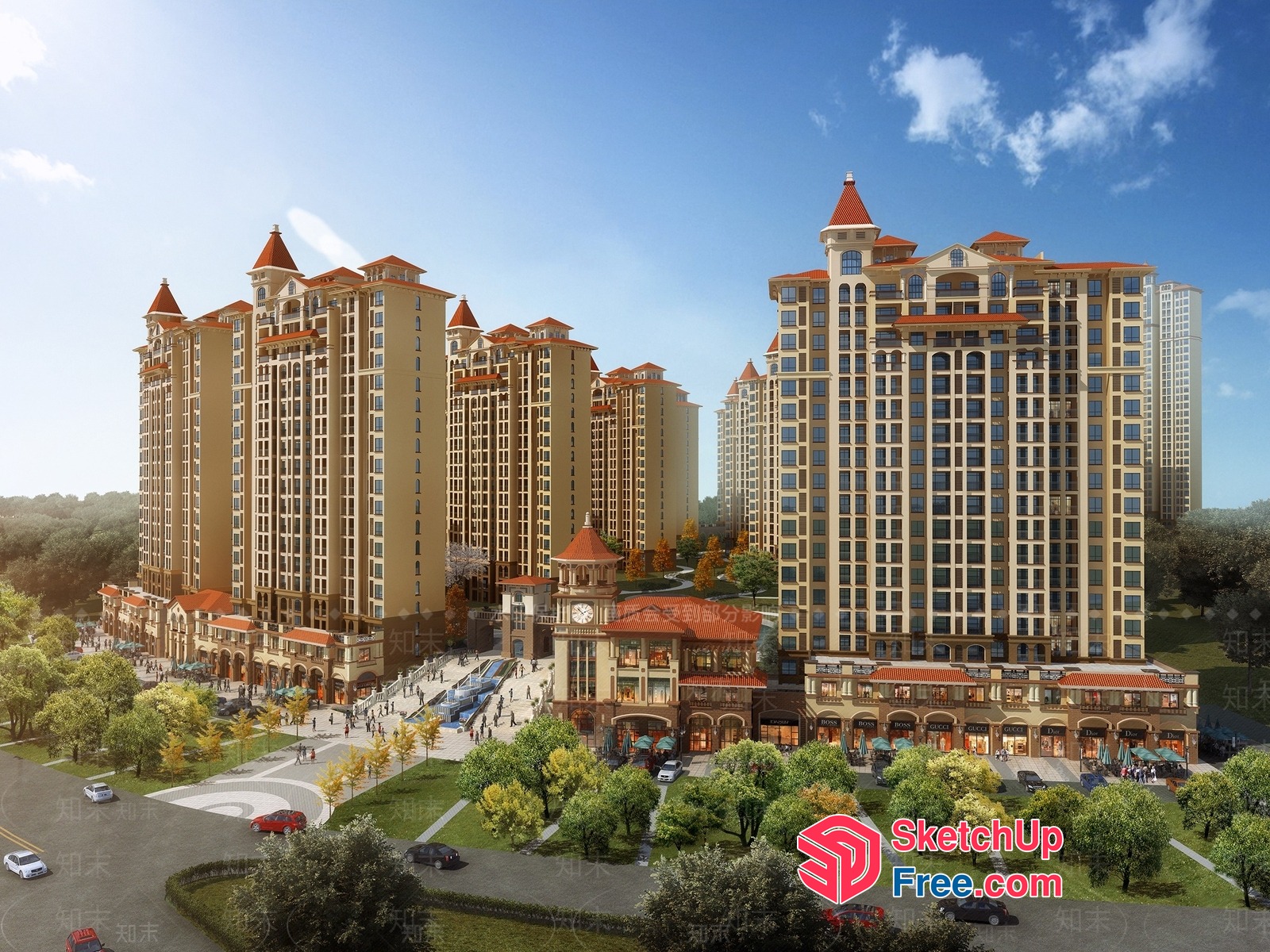Luxury High-Rise Residential Building 3D SketchUp File