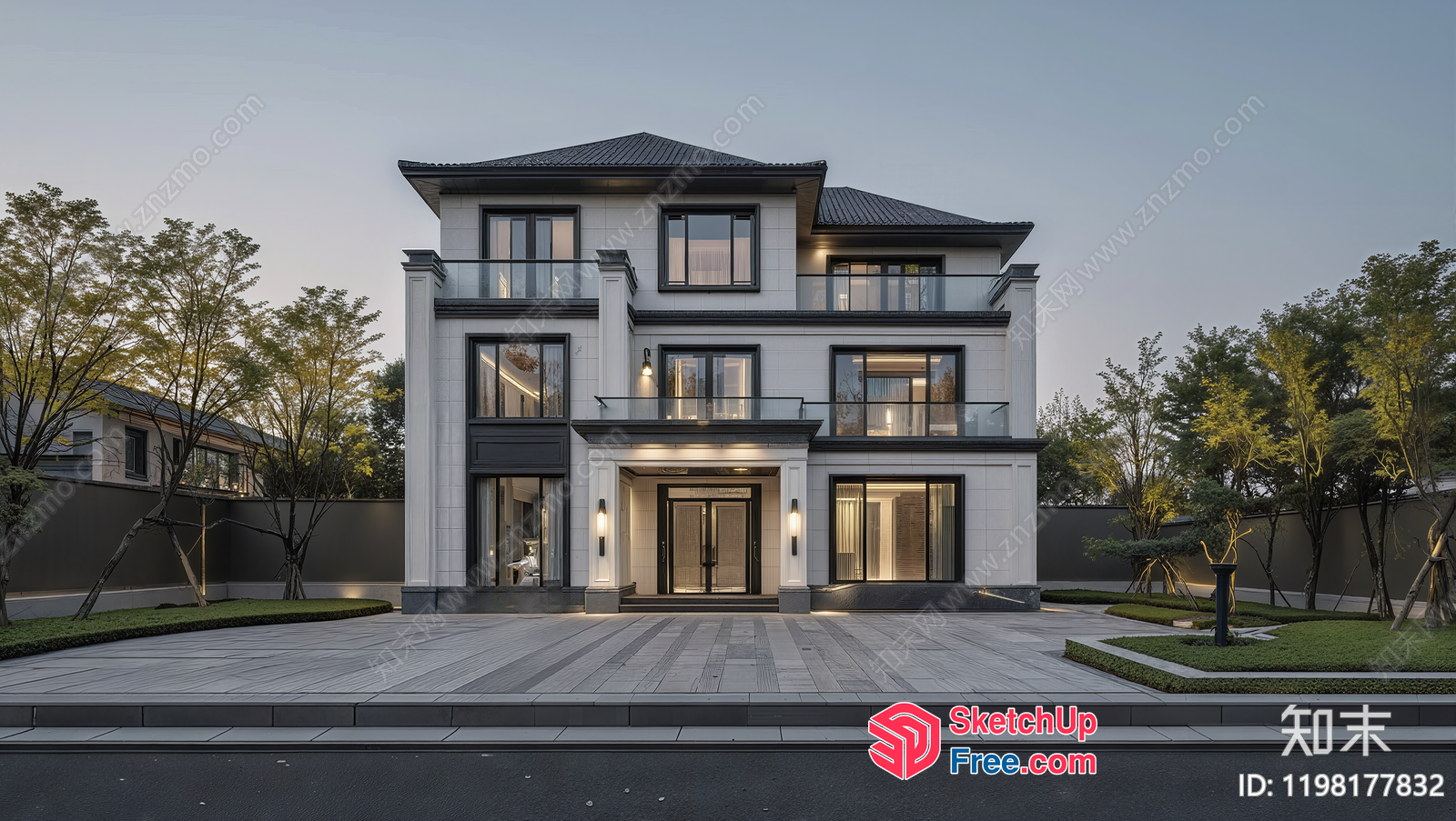 Luxurious Modern Villa Exterior 3D SketchUp File
