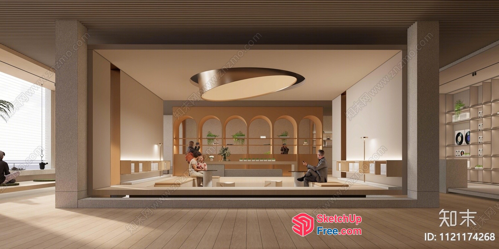 Modern Minimalist Japanese Style Living Room 3D SketchUp File