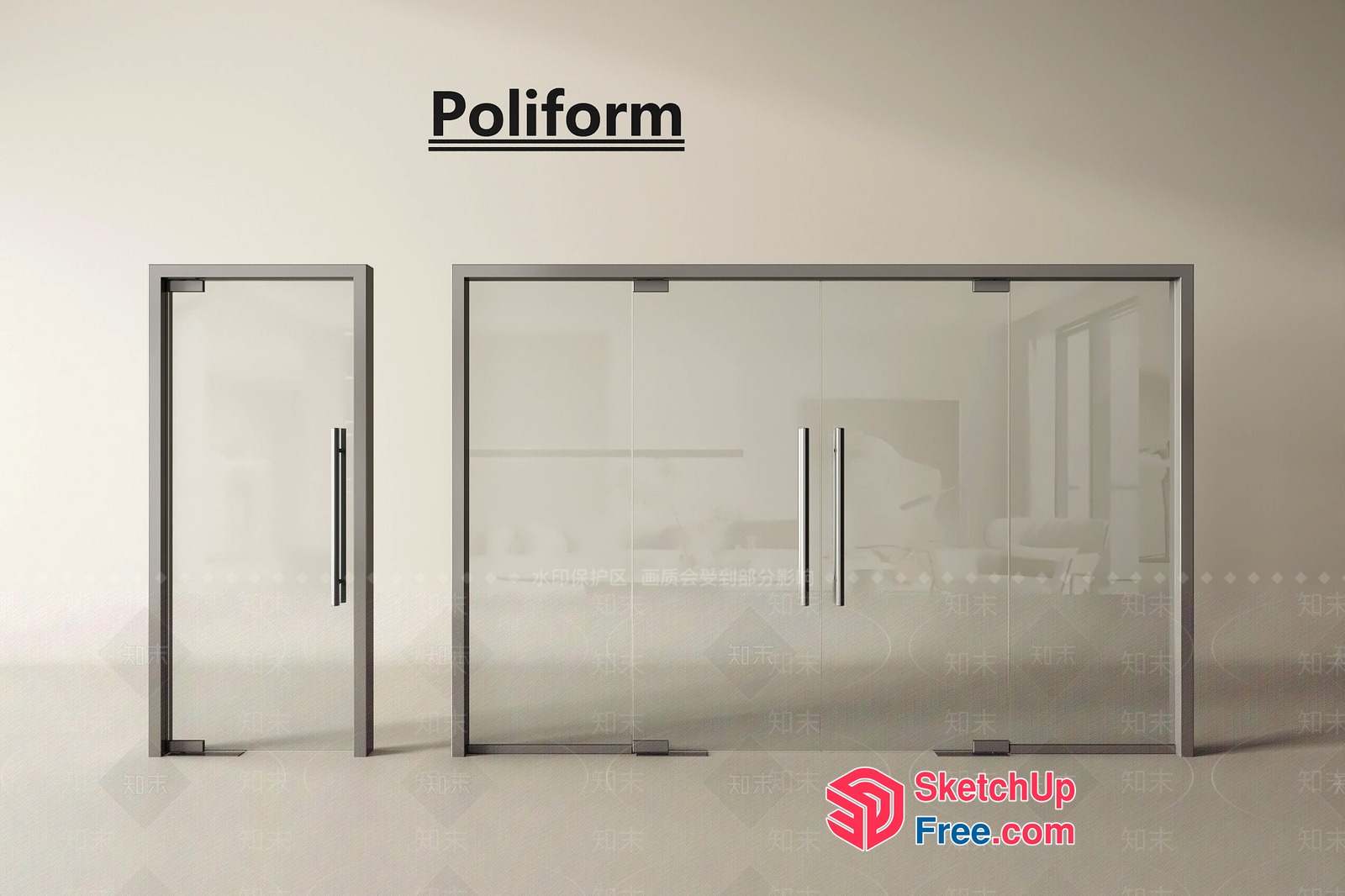 Poliform Glass Curtain Wall 3D SketchUp File