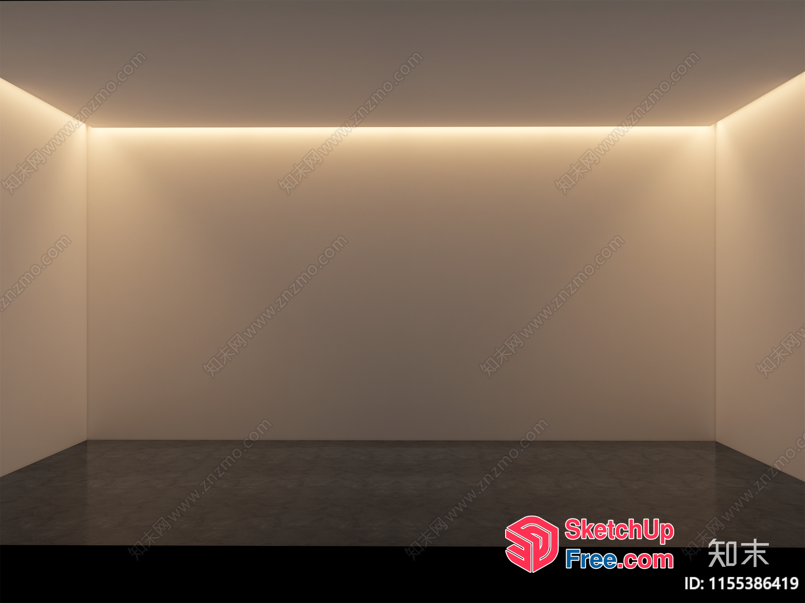 Empty Room With Bright Lighting 3D SketchUp File