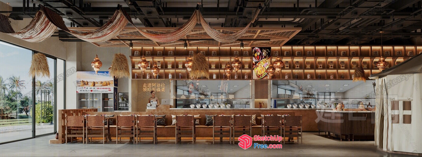 Elegant And Sophisticated Restaurant Interior Design 3D SketchUp File