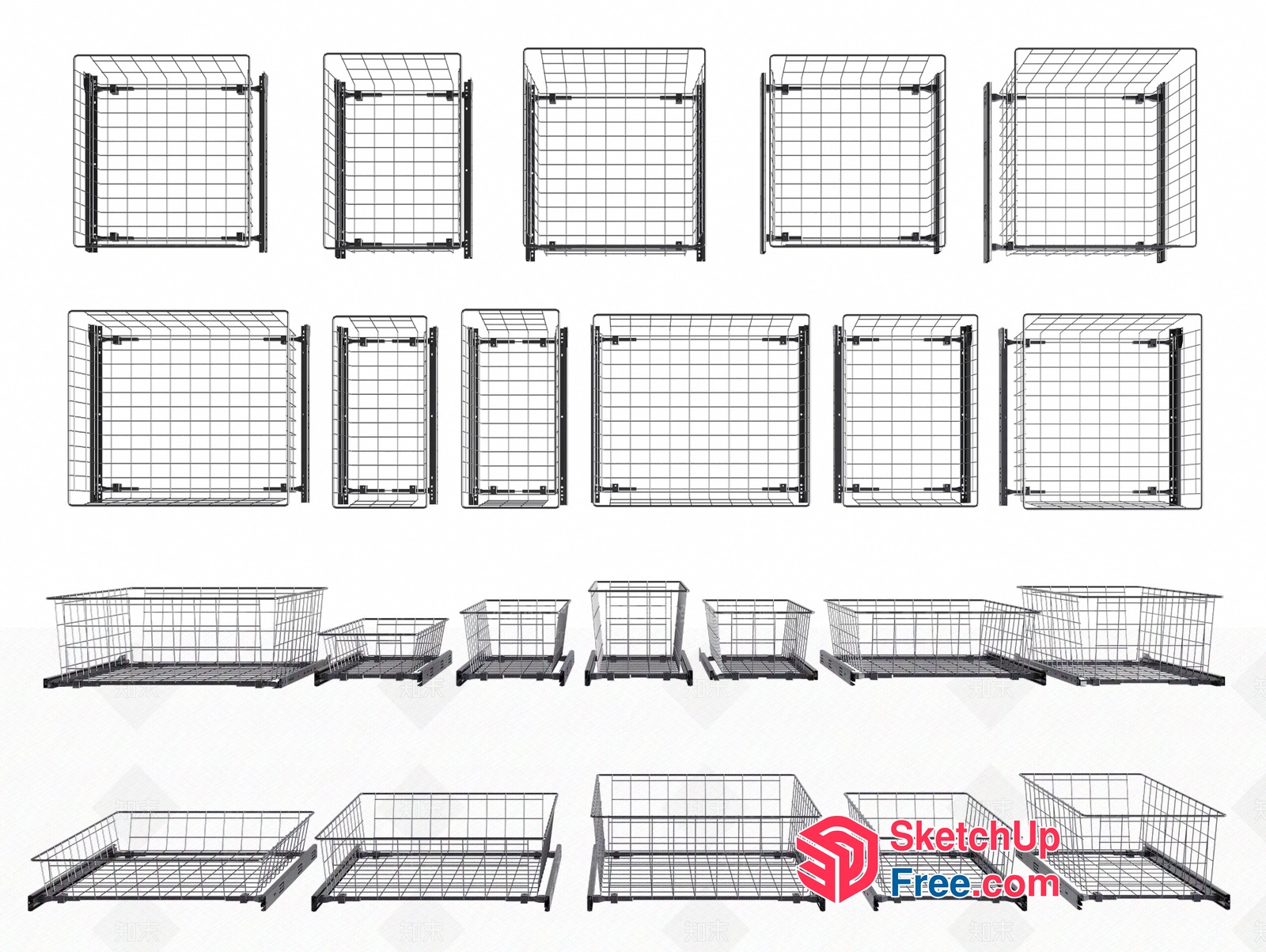 Wire Shopping Cart Collection 3D SketchUp File