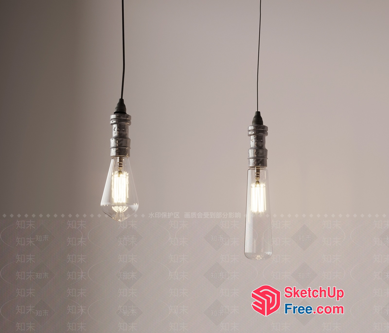 Elegant Hanging Light Fixtures 3D SketchUp File