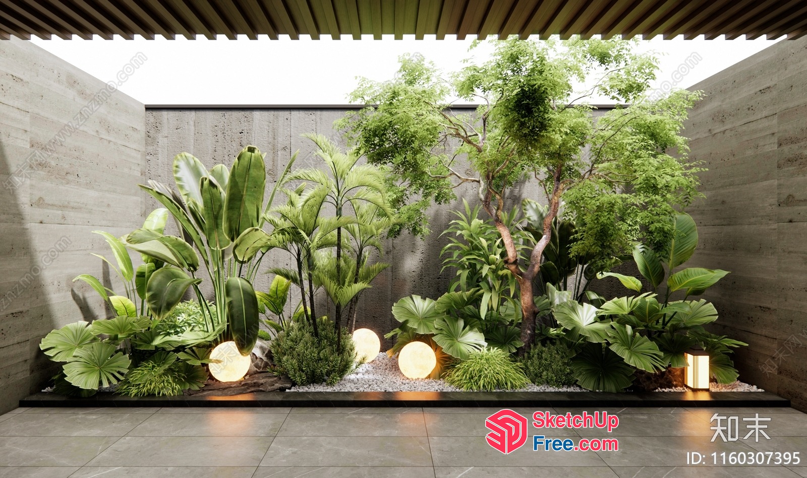 Modern Tropical Garden Interior 3D SketchUp File