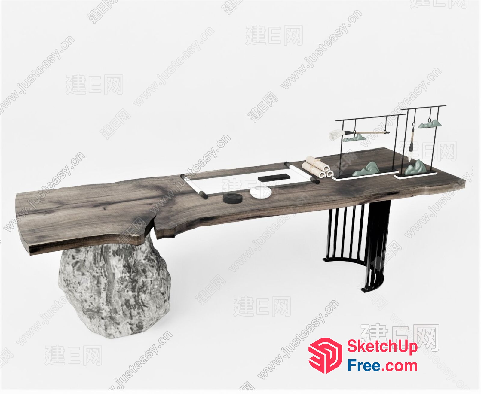 Japanese Style Wabi-Sabi Decorative Table 3D SketchUp File