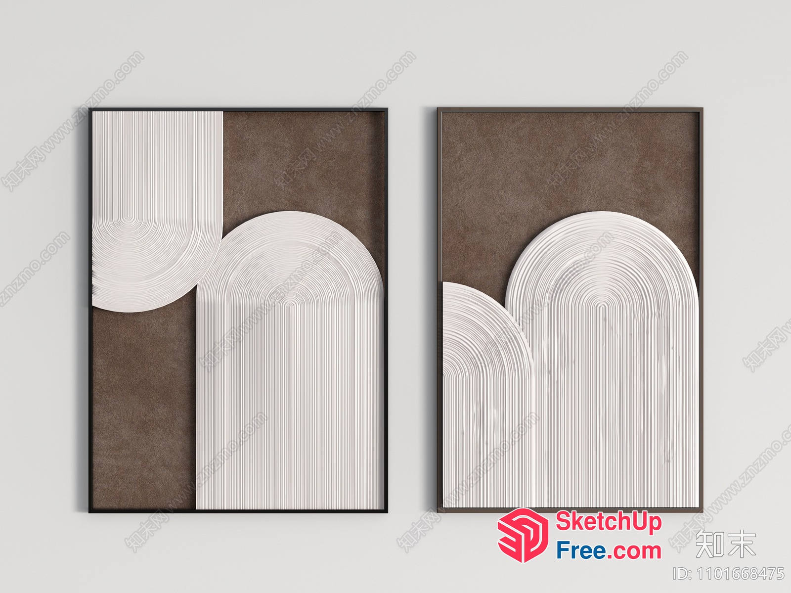Modern Minimalist Artwork Of Arched Shapes 3D SketchUp File