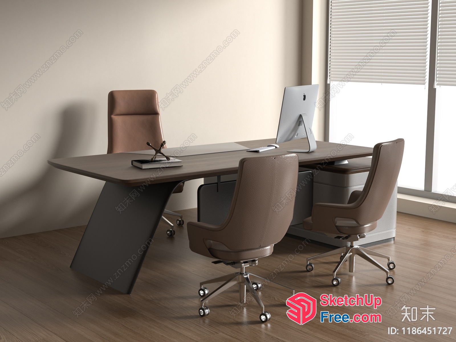 Modern Office Space With Neutral Tones And Natural Light 3D SketchUp File
