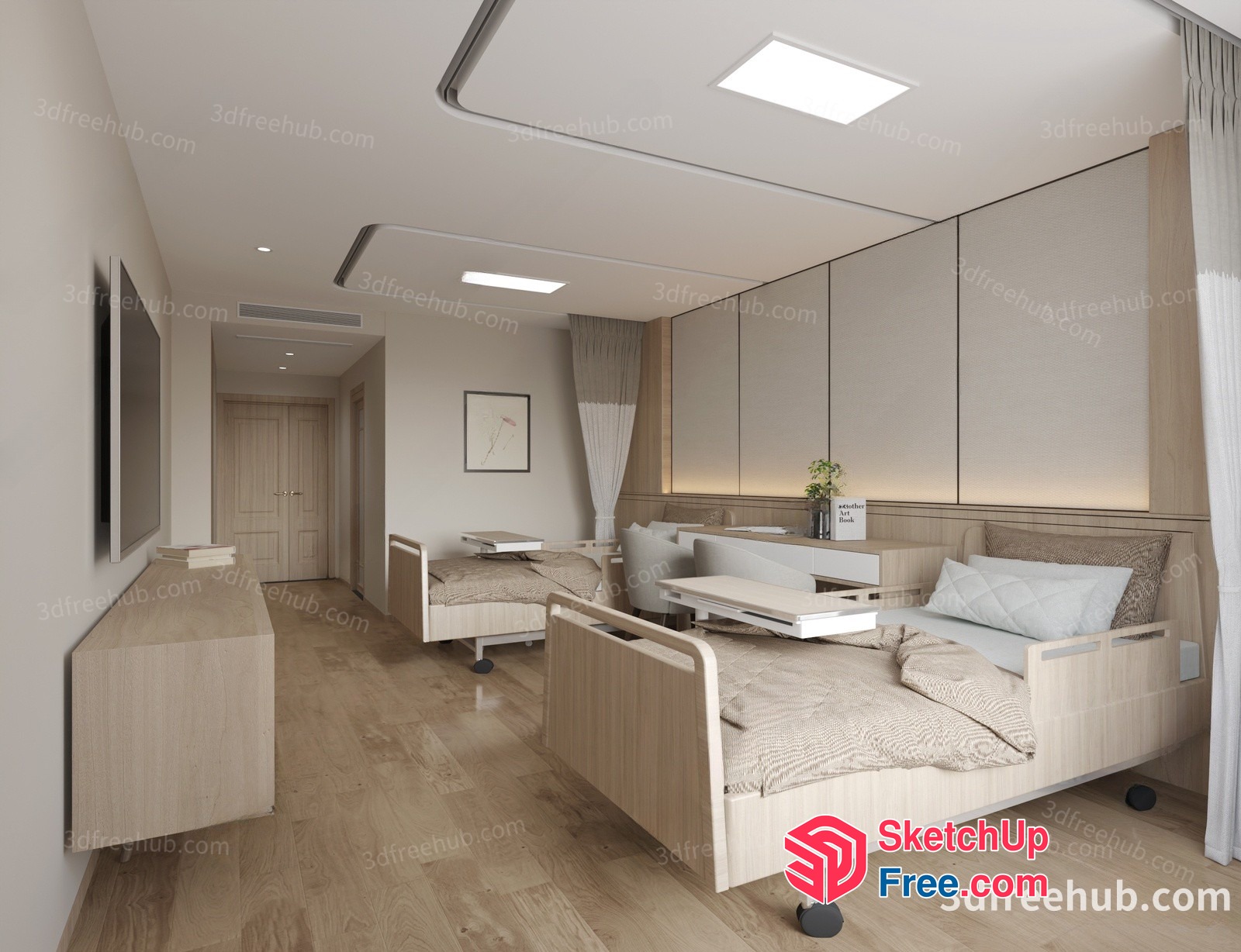 Modern Hospital Room Interior Design 3D SketchUp File