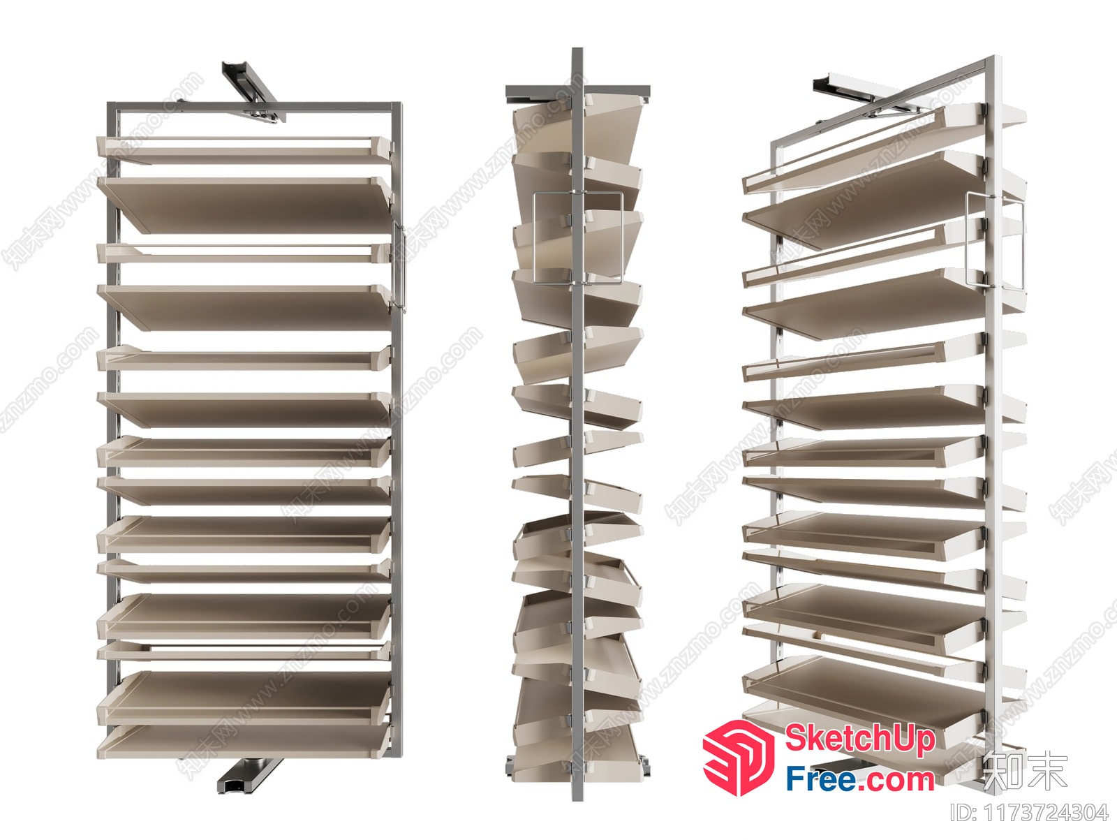 Modern Shoe Rack Storage Unit 3D SketchUp File