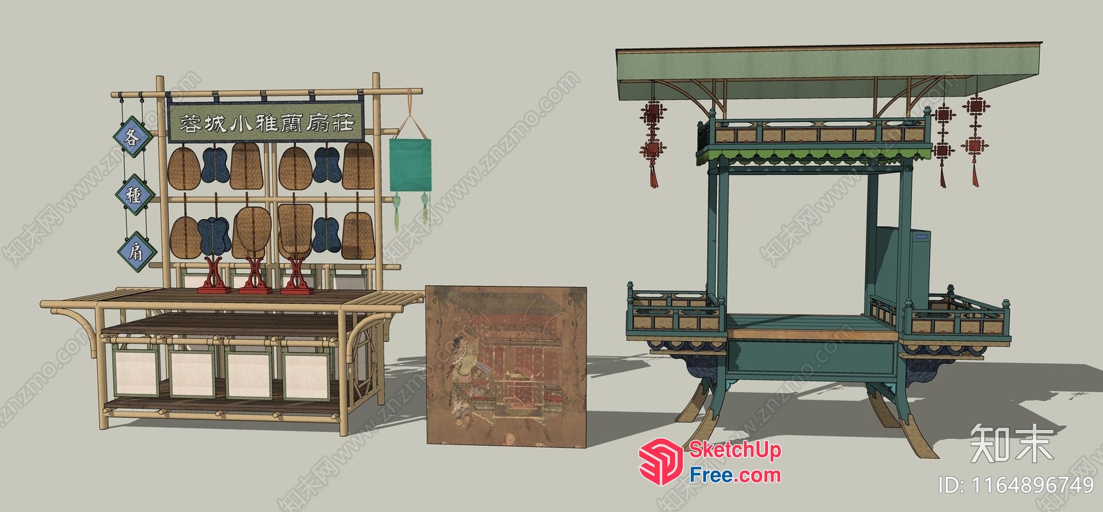 Traditional Asian Food Stall 3D SketchUp File