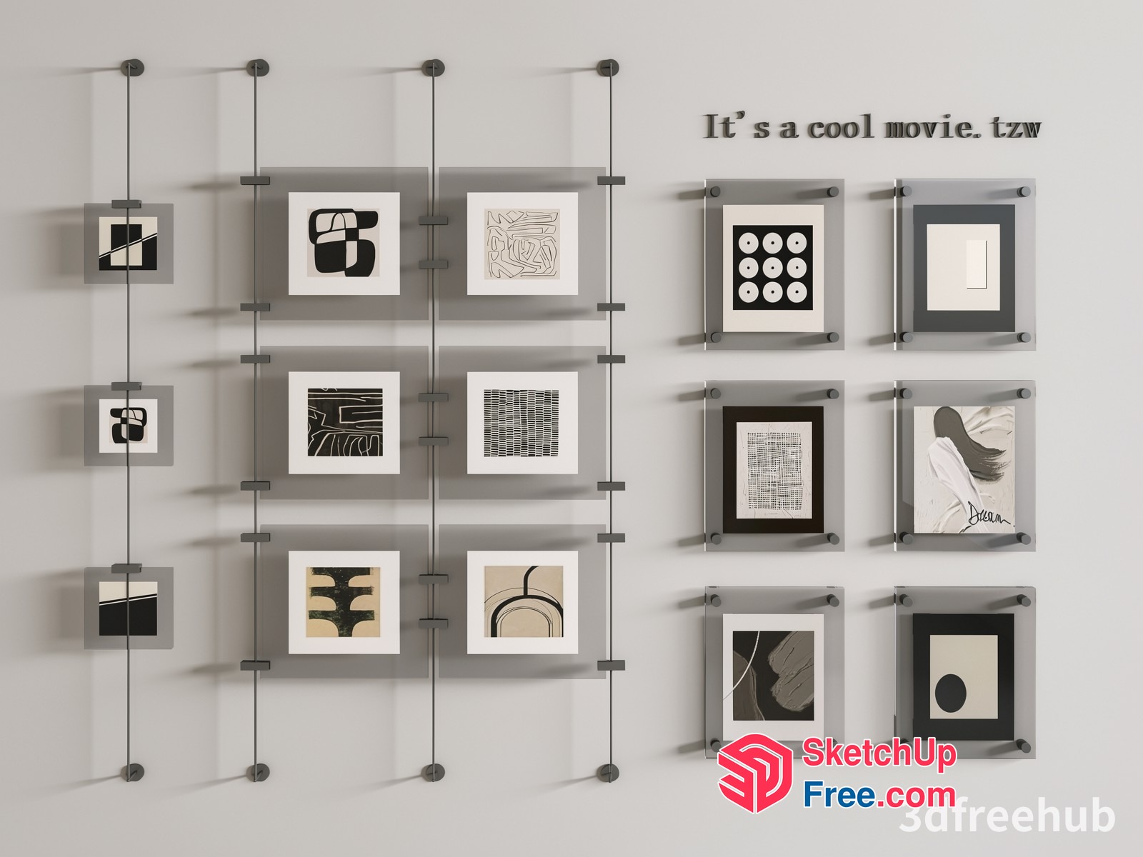 Modern Art Gallery Collection 3D SketchUp File