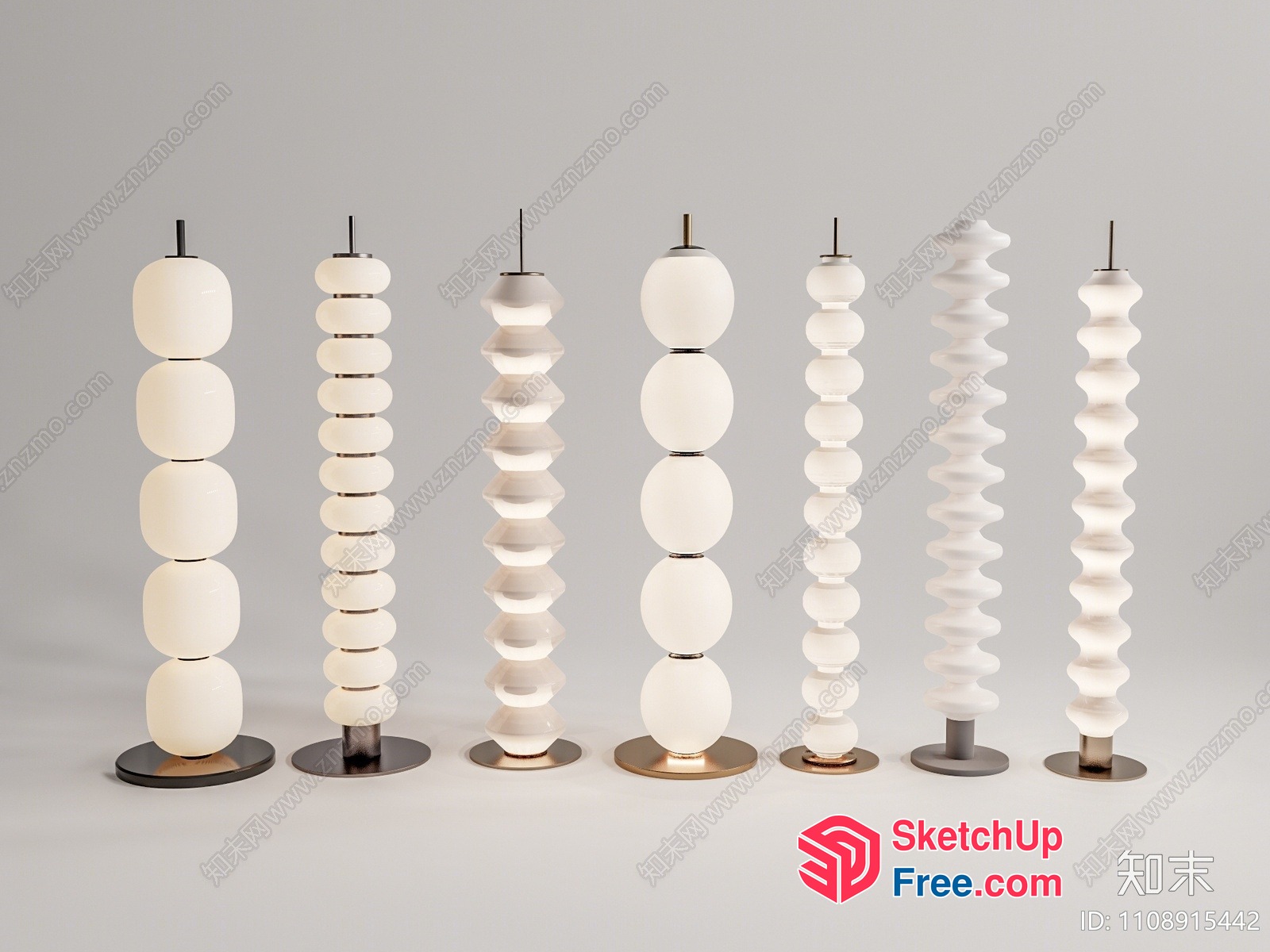 Tall Sculptural Lamps With Unique Shapes And Designs 3D SketchUp File