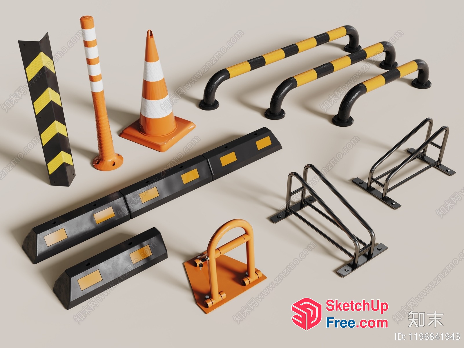 Road Safety Equipment And Decorations 3D SketchUp File