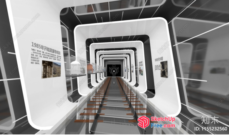A Modern Staircase With A Unique Perspective 3D SketchUp File