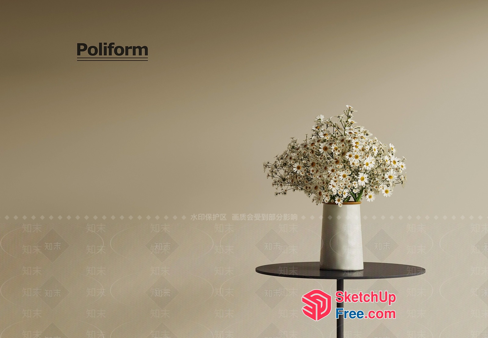 Poliform Modern Minimalist Interior 3D SketchUp File