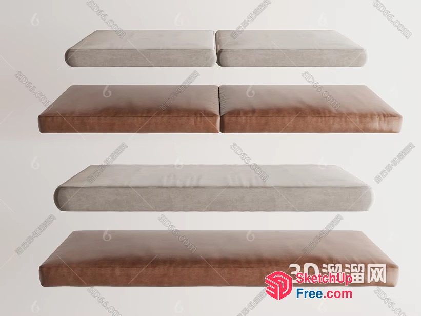 Six Rectangular Furniture Pieces In Various Colors 3D SketchUp File