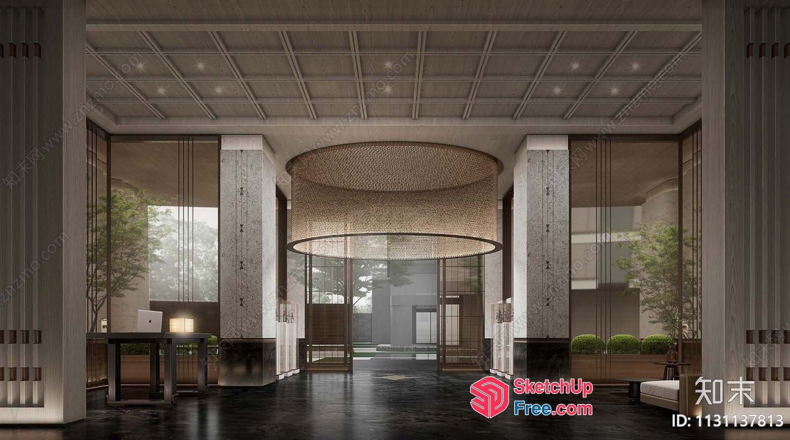 Elegant And Modern Interior Design With A Touch Of Nature 3D SketchUp File
