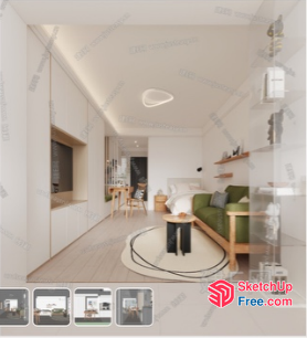 Modern Minimalist Living Room Interior Design 3D SketchUp File