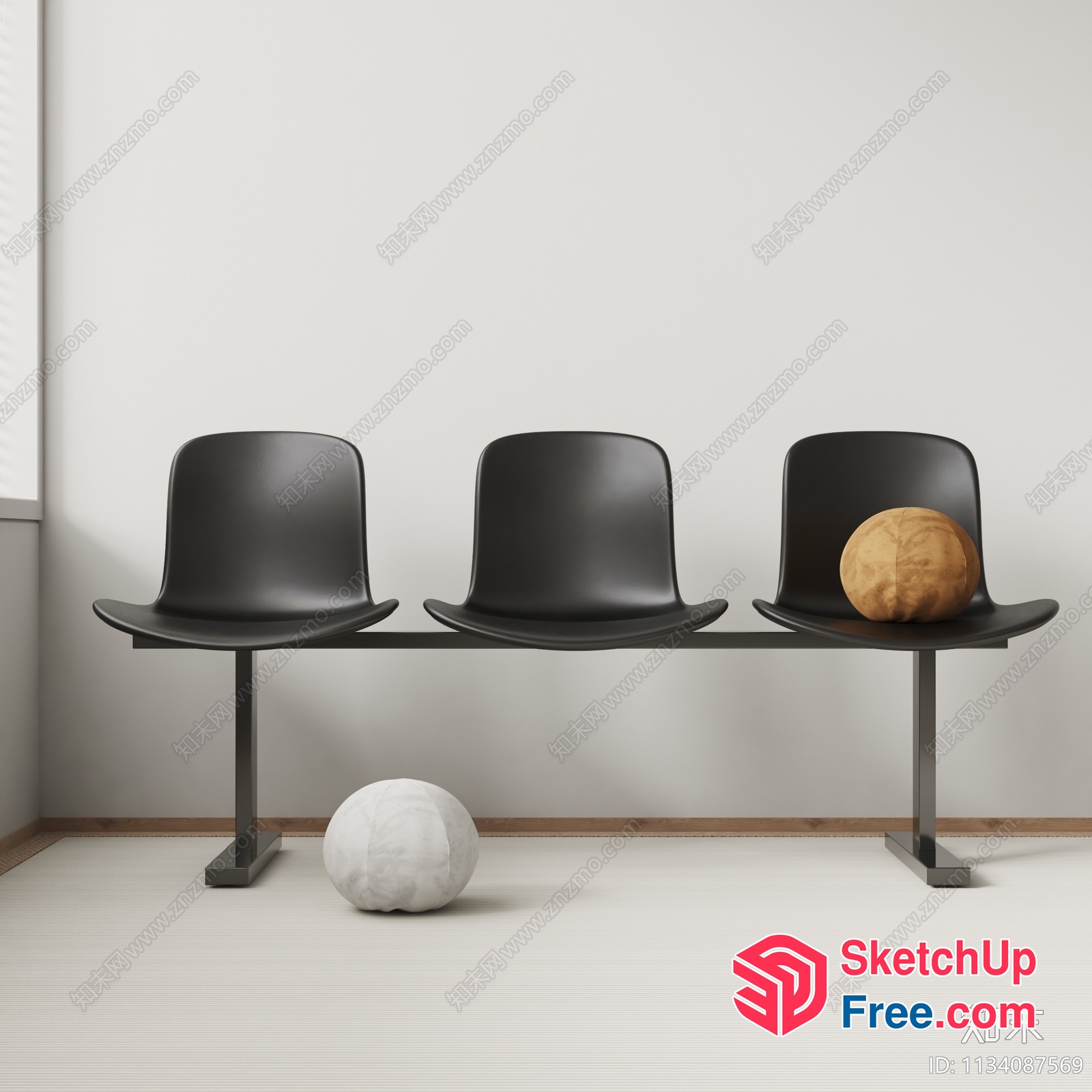 Waiting Room Chairs And Decor 3D SketchUp File