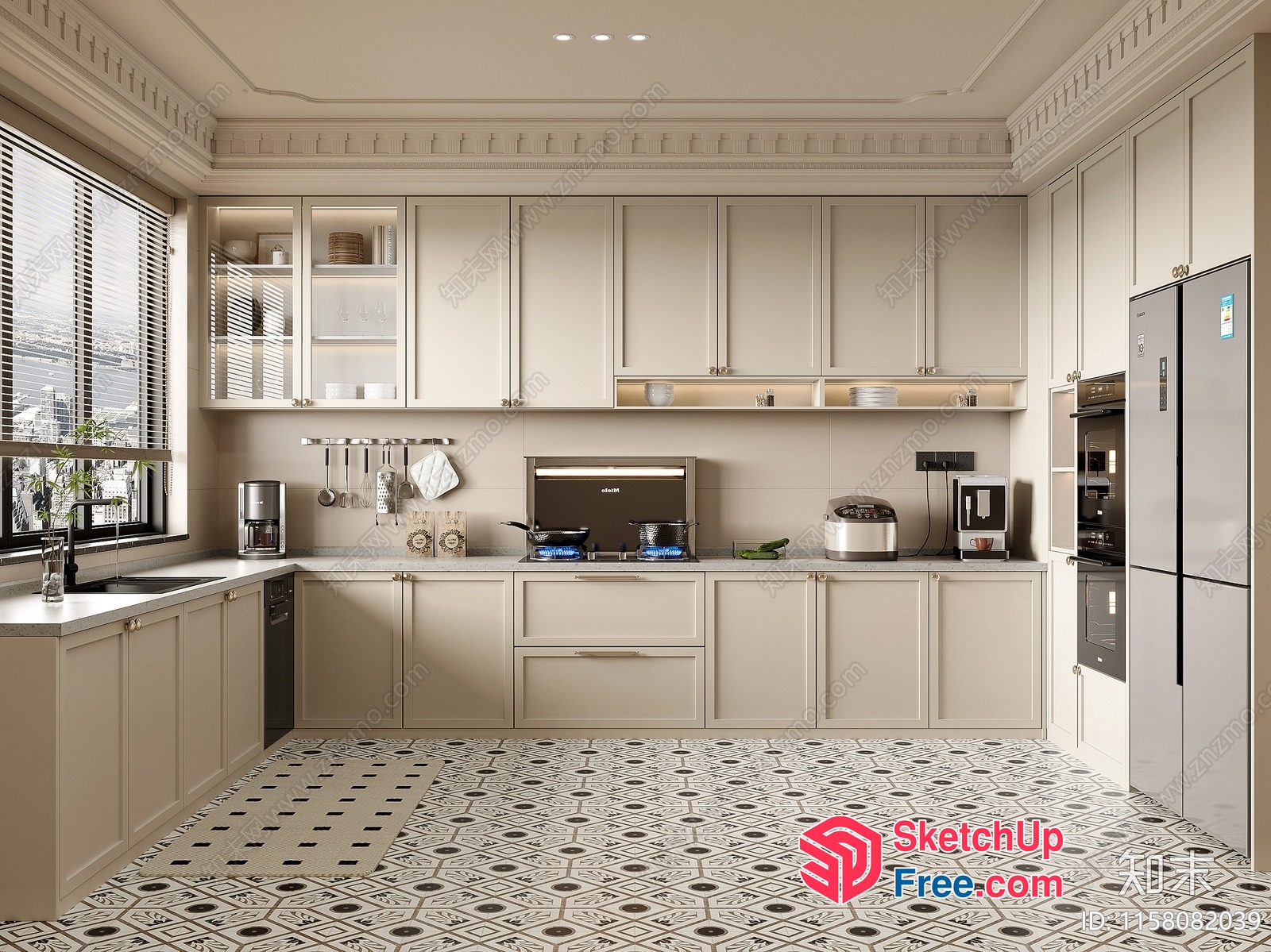 Modern Kitchen With Sleek Appliances And Elegant Decor 3D SketchUp File