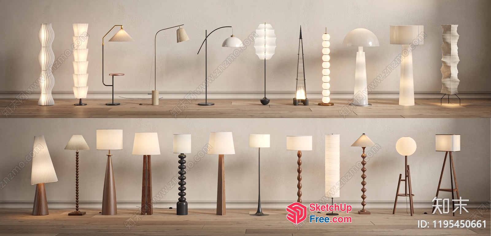 Modern Floor Lamps With Unique Designs 3D SketchUp File
