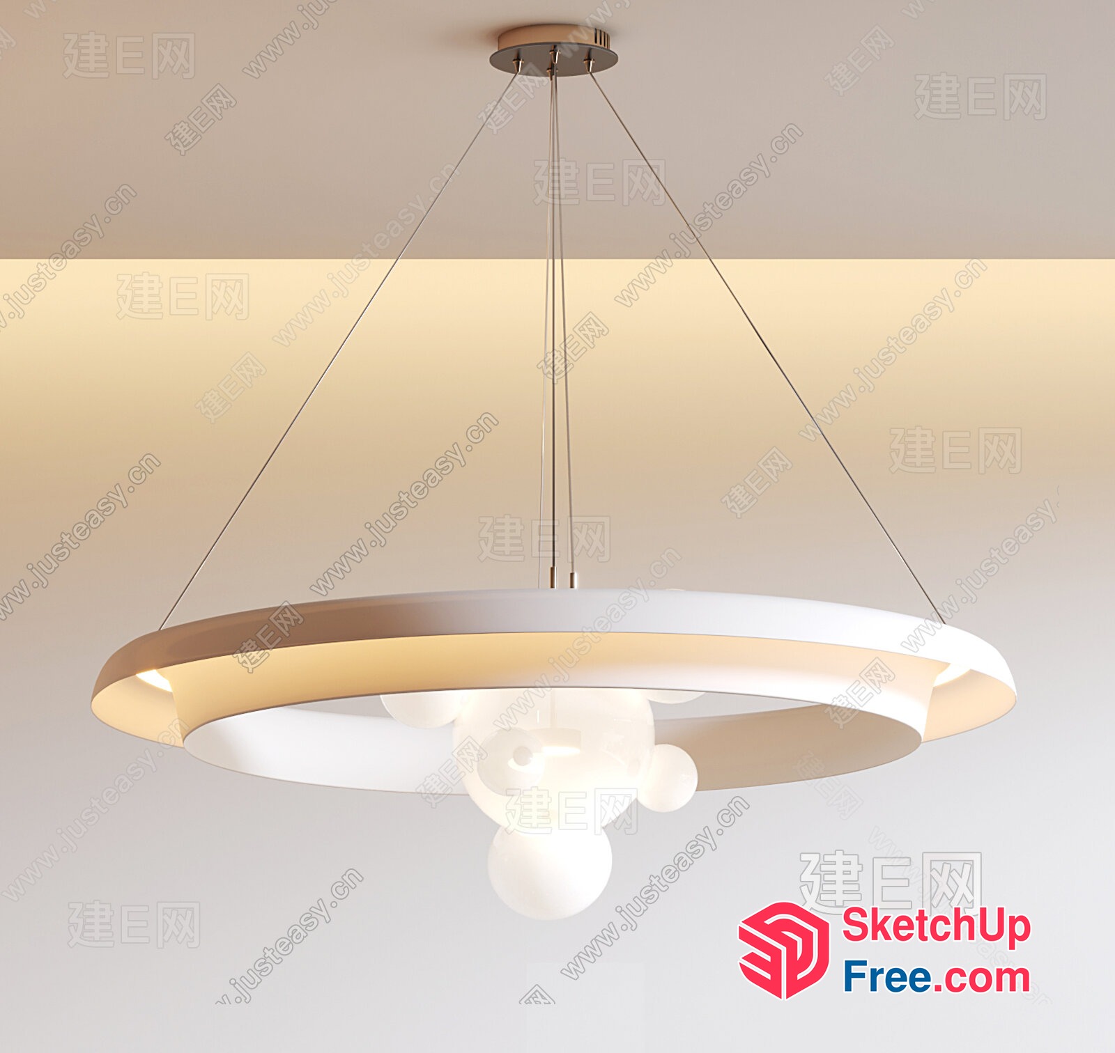 Elegant Hanging Light Fixture 3D SketchUp File
