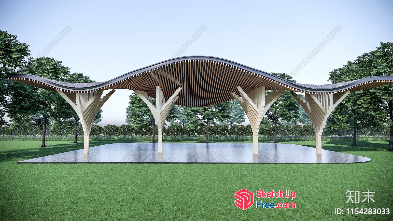 Serene Outdoor Pavilion 3D SketchUp File