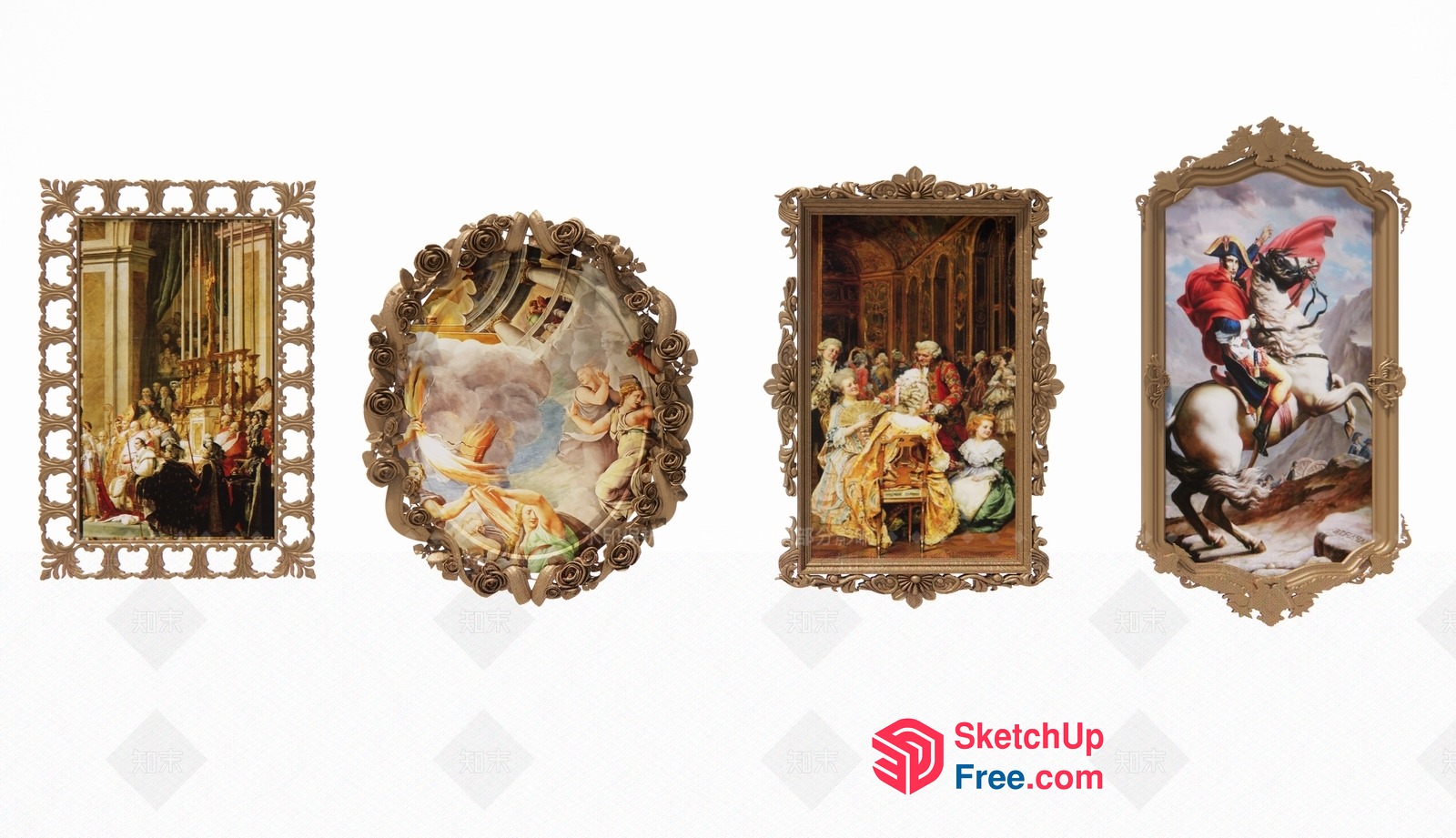 Ornate Baroque Style Artworks 3D SketchUp File