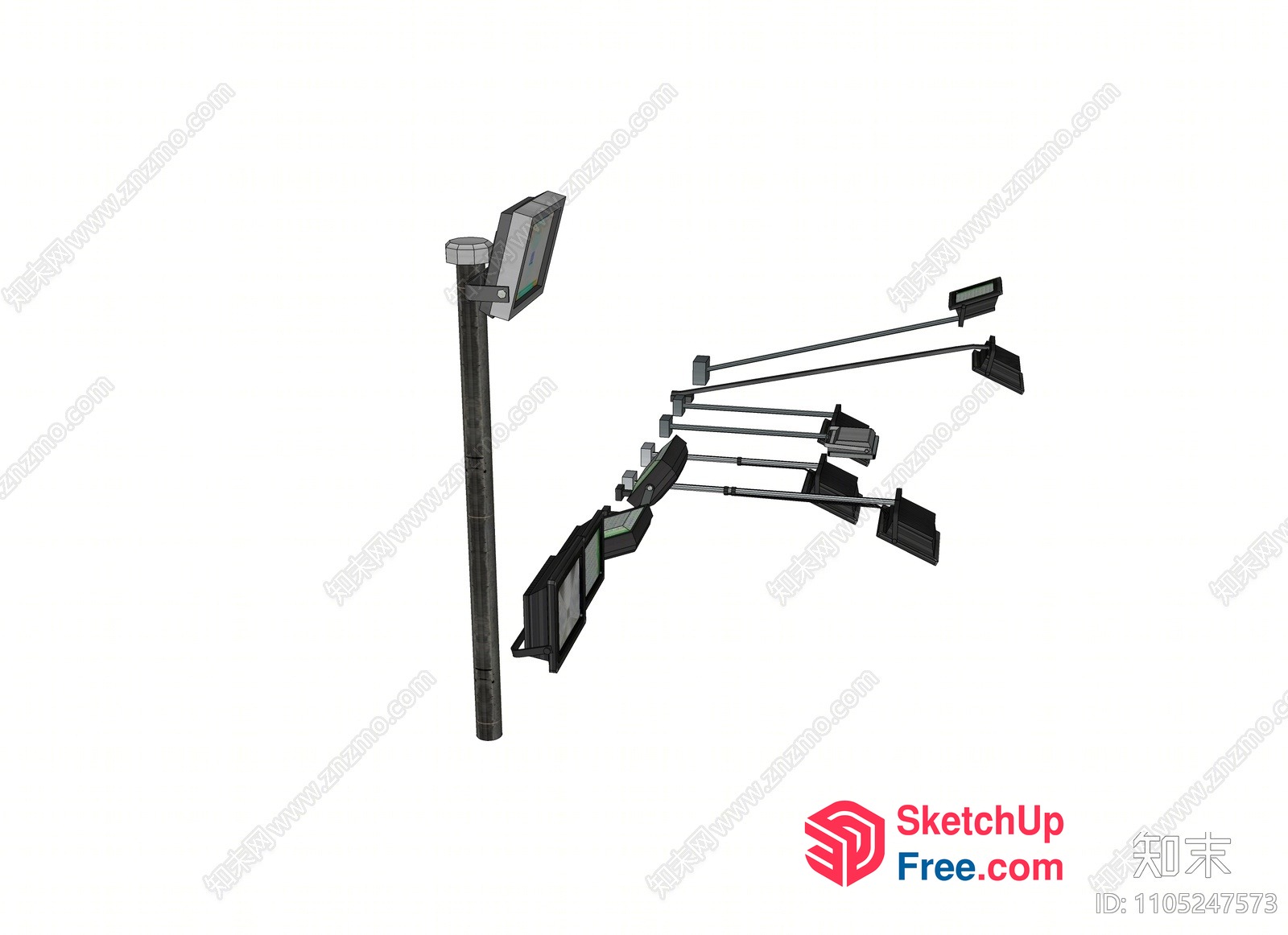 3D Model Of A Street Light Post 3D SketchUp File