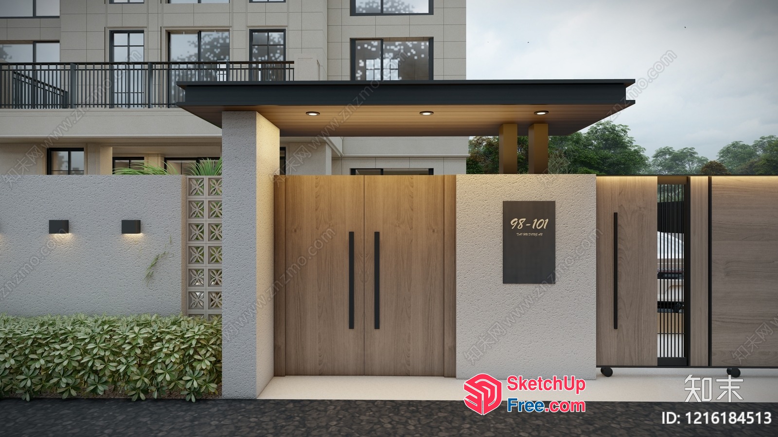 Modern Exterior Entrance 3D SketchUp File
