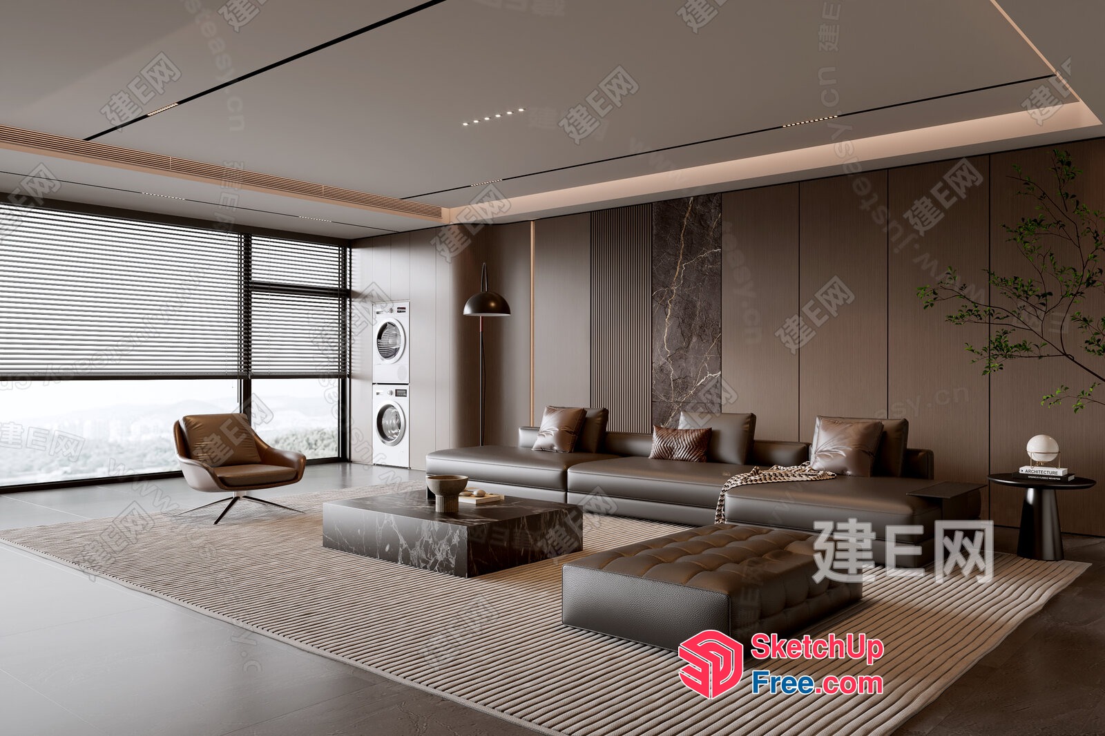 Minimalist Living Room With Modern Furniture 3D SketchUp File