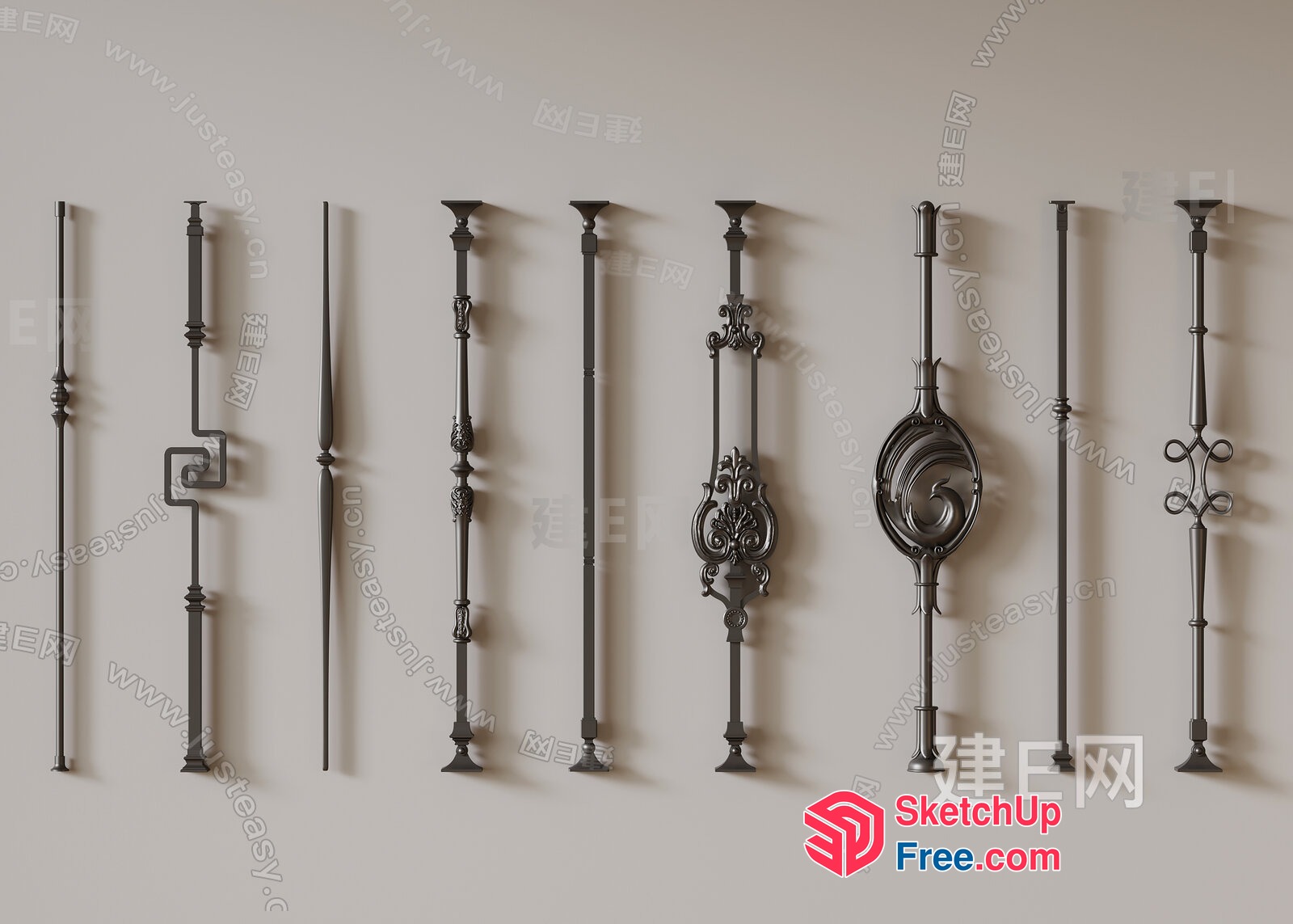 Ornate Railing Designs 3D SketchUp File