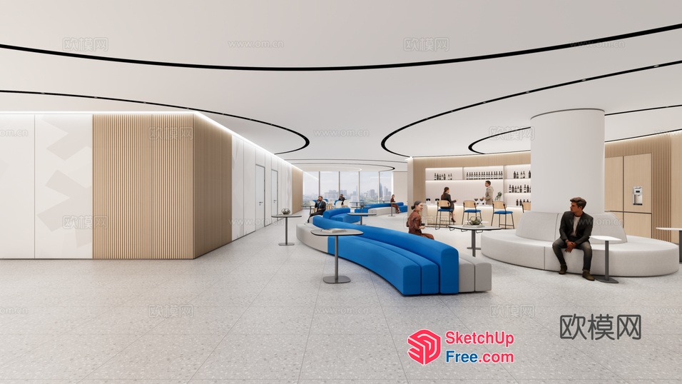 Modern Minimalist Office Interior Design 3D SketchUp File