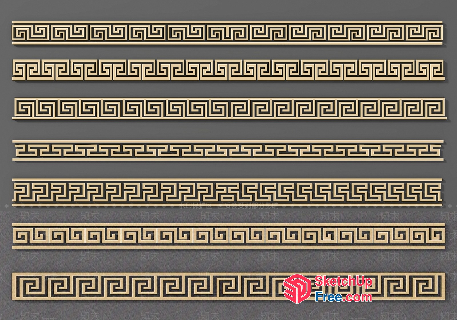 Greek Key Moulding Pattern 3D SketchUp File