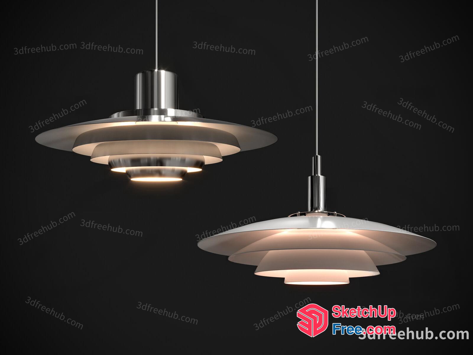 Modern Ceiling Light Fixtures With Sleek Design 3D SketchUp File