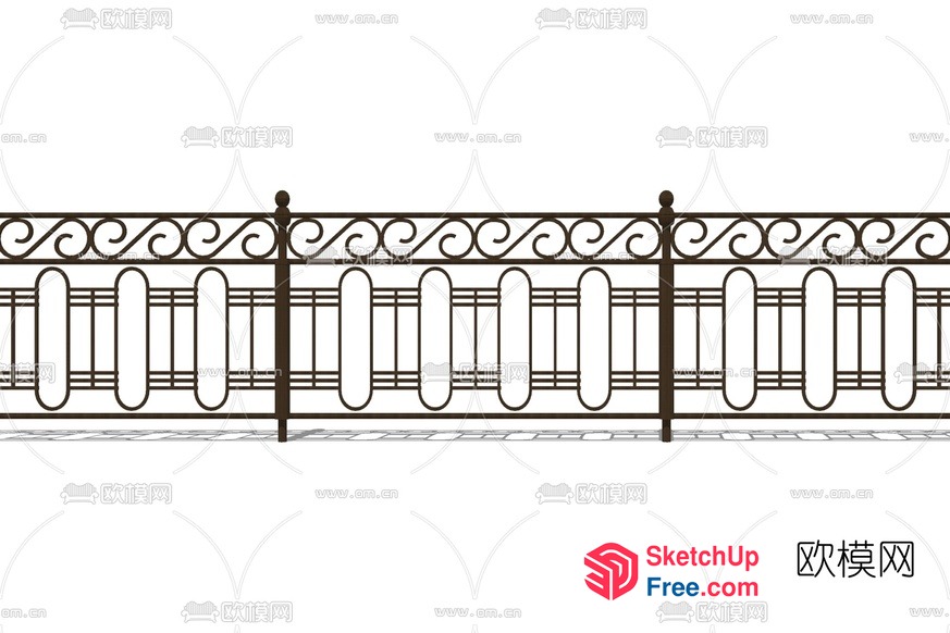 Elegant Ornate Railing Design 3D SketchUp File