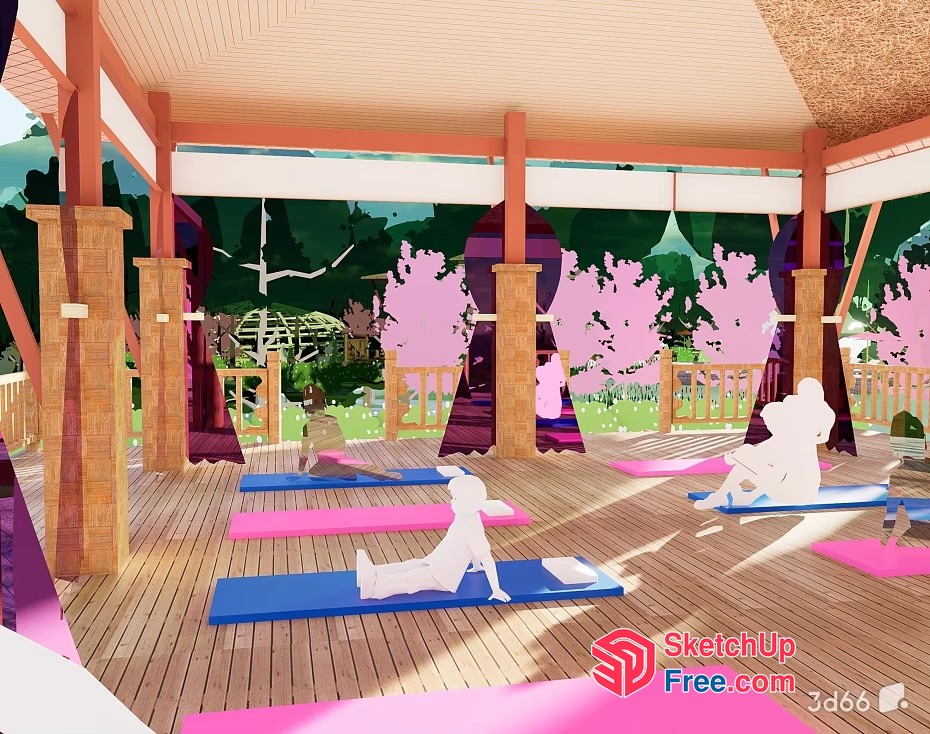 Yoga Studio In A Peaceful Outdoor Setting 3D SketchUp File