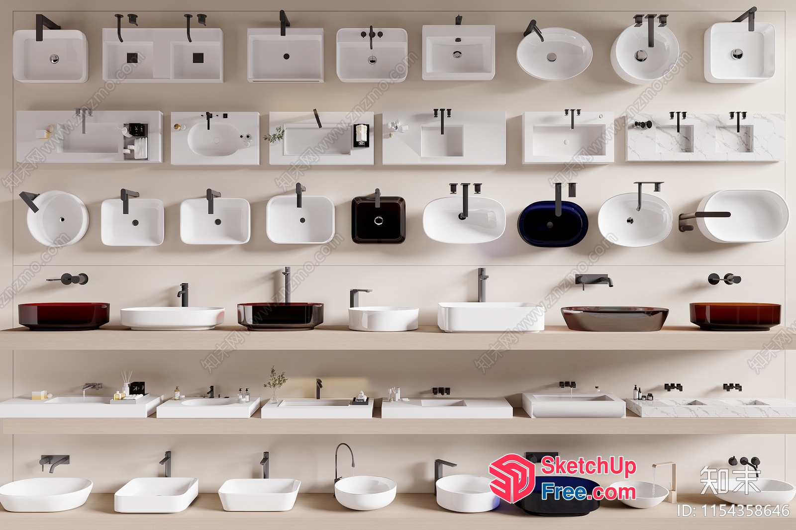 Modern Bathroom Sink Collection 3D SketchUp File