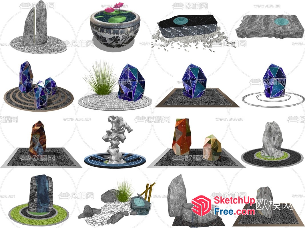 Serene Water Features 3D SketchUp File