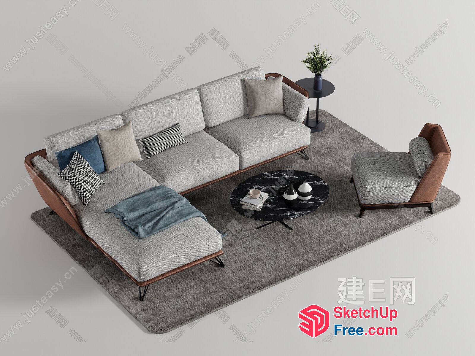 Modern Minimalist Living Room Set 3D SketchUp File