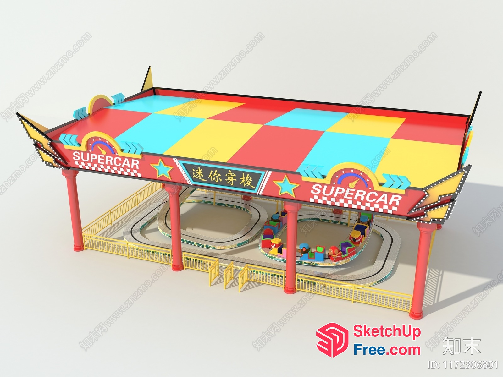 Colorful Supercar Parking Garage 3D SketchUp File