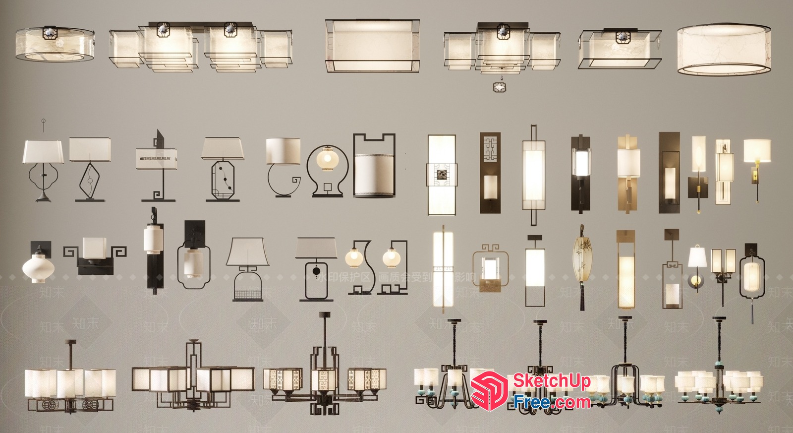 Modern Light Fixtures Collection 3D SketchUp File