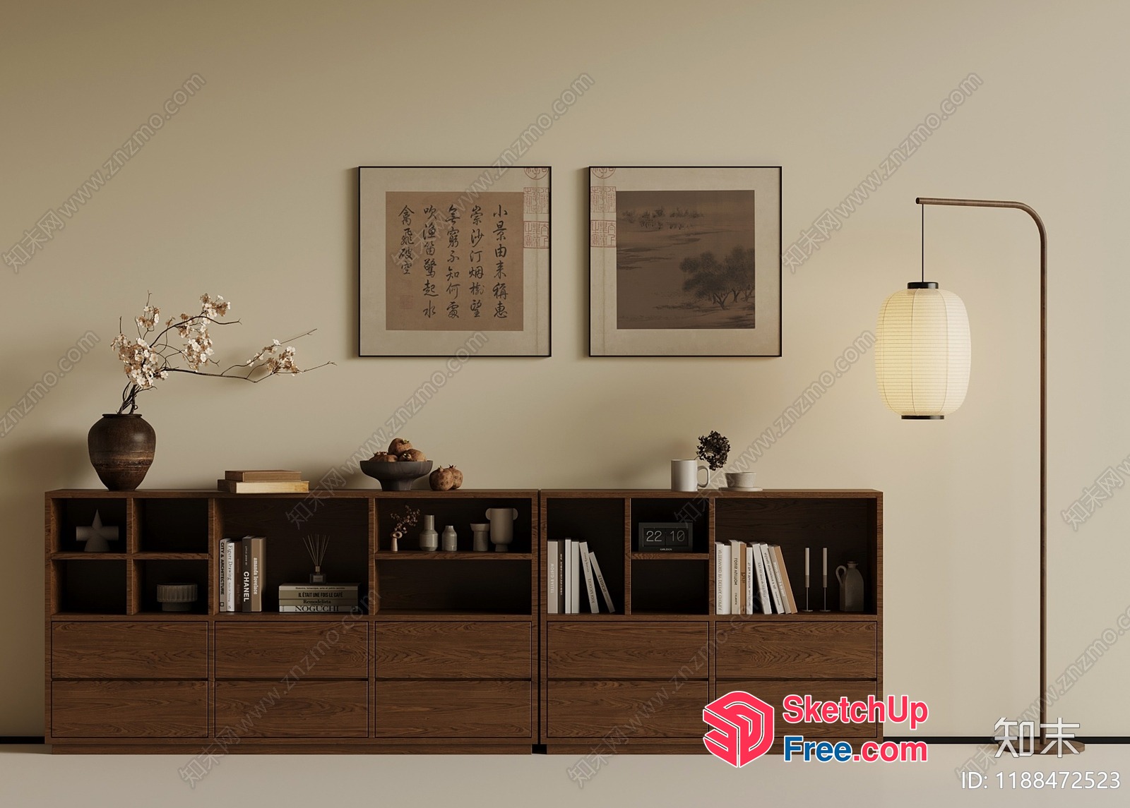 Asian-Inspired Interior With Minimalist Decor 3D SketchUp File