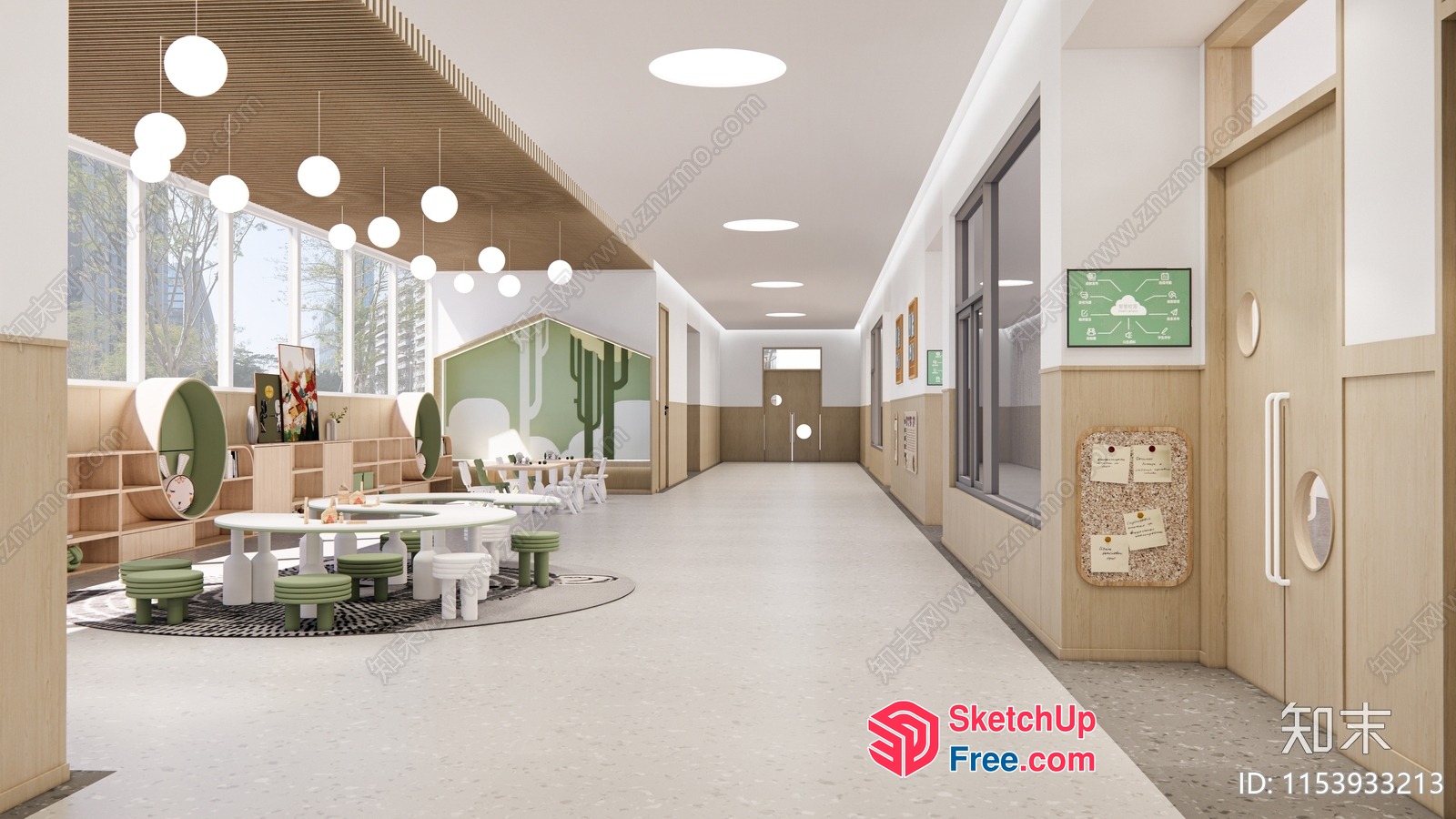 Modern Minimalist Interior Design For Office Or School 3D SketchUp File