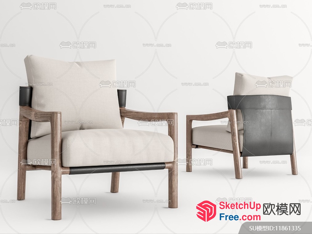 Stylish Modern Armchair And Side Table 3D SketchUp File