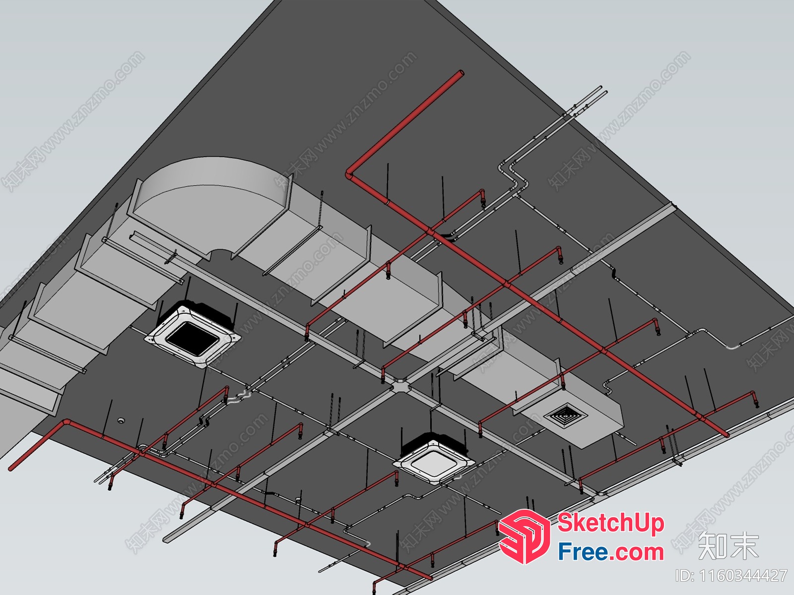 Detailed 3D Interior Architecture Drawing Of A Building 3D SketchUp File